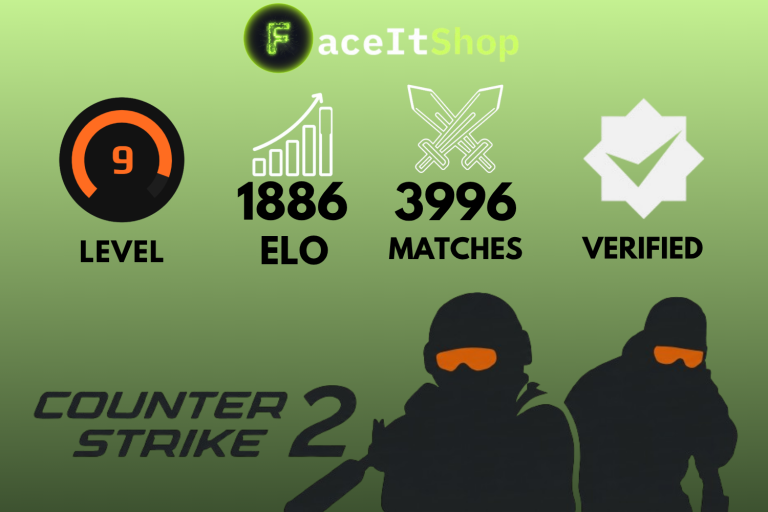 Buy Faceit Account 9 lvl 1886 elo 3996 matches