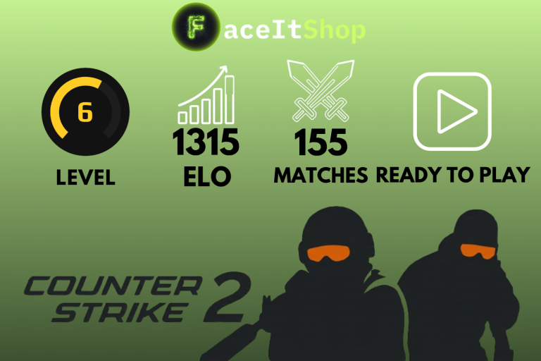 Buy Faceit Account 6 lvl 1315 elo 155 matches