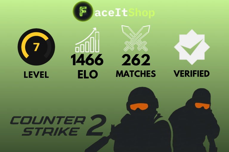 Buy Faceit Account 7 lvl 1466 elo 262 matches