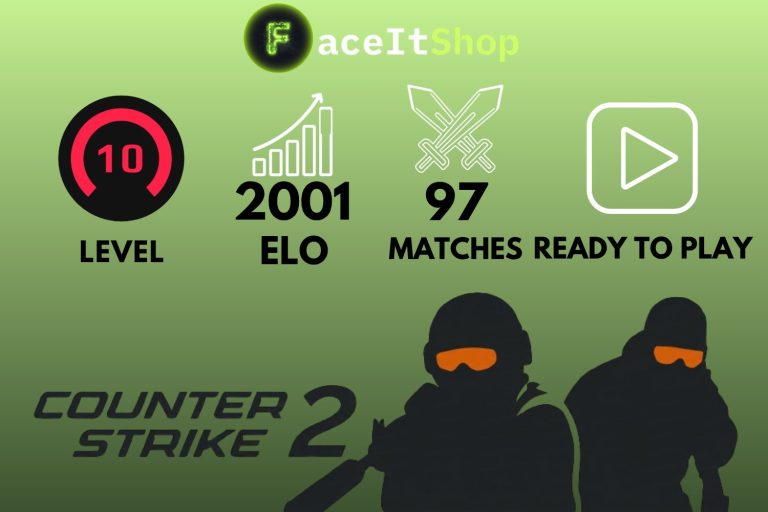 Buy Faceit Account 10 lvl 2001 elo 97 matches