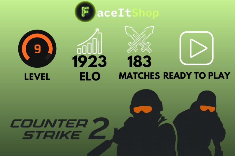 Buy Faceit Account 9 lvl 1923 elo 183 matches