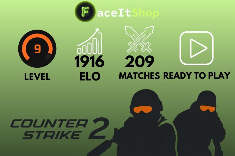 Buy Faceit Account 9 lvl 1916 elo 209 matches