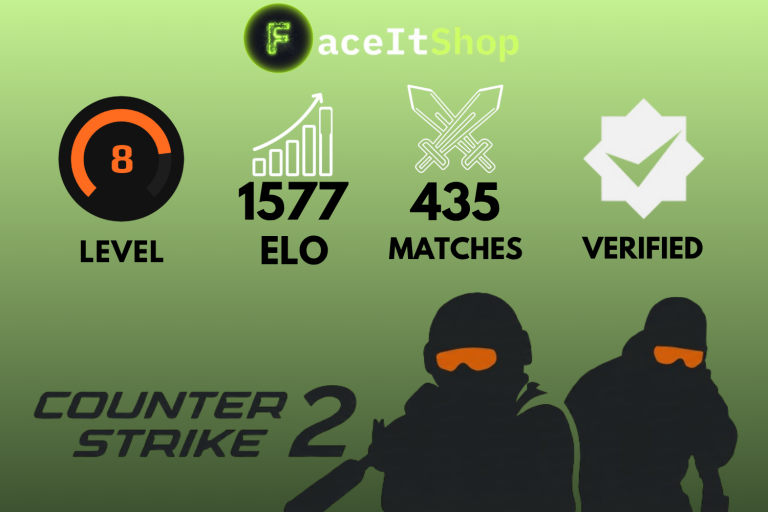 Buy Faceit Account 8 lvl 1577 elo 435 matches