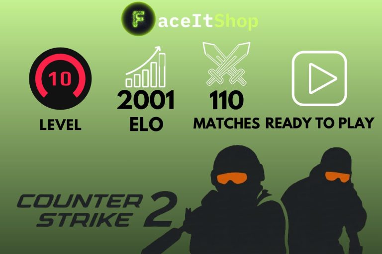 Buy Faceit Account 10 lvl 2001 elo 110 matches
