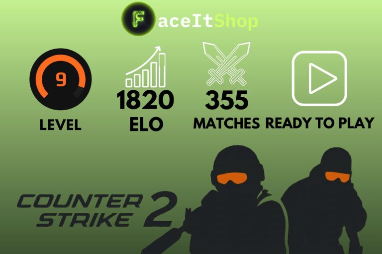 Buy Faceit Account 9 lvl 1820 elo 355 matches